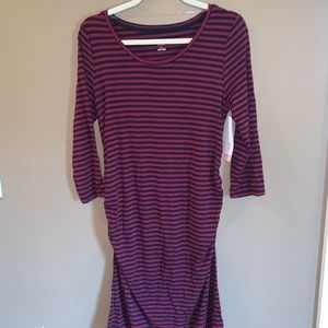 Liz Lange maternity striped red/blue dress, M